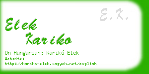 elek kariko business card